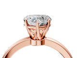 Rose gold Heart Solitaire Diamond Ring with Six-Prong Setting on a Classic Band_7