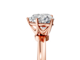 Rose gold Heart Solitaire Diamond Ring with Six-Prong Setting on a Classic Band_8