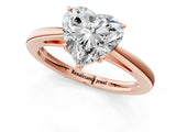 Rose gold Heart Solitaire Diamond Ring with Split Shank and Four-Prong Setting_13