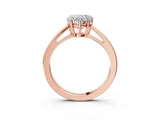 Rose gold Heart Solitaire Diamond Ring with Split Shank and Four-Prong Setting_15