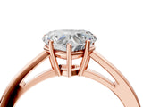 Rose gold Heart Solitaire Diamond Ring with Split Shank and Four-Prong Setting_16