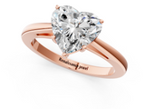 Rose gold Heart Solitaire Diamond Ring with Split Shank and Four-Prong Setting_21