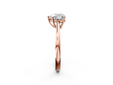 Rose gold Heart Solitaire Diamond Ring with Split Shank and Four-Prong Setting_22