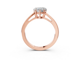 Rose gold Heart Solitaire Diamond Ring with Split Shank and Four-Prong Setting_23