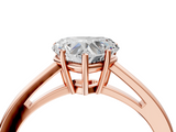 Rose gold Heart Solitaire Diamond Ring with Split Shank and Four-Prong Setting_24
