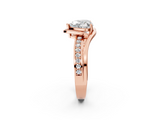Rose gold Heart Solitaire Diamond Ring with Split Shank and Prong Setting_67