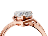 Rose gold Heart Solitaire Diamond Ring with Split Shank and Prong Setting_69