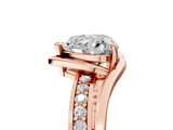 Rose gold Heart Solitaire Diamond Ring with Split Shank and Prong Setting_70