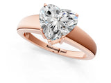 Rose gold Heart Solitaire Diamond Ring with Tapered Band and Four-Prong Setting_50