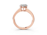 Rose gold Heart Solitaire Diamond Ring with Tapered Band and Four-Prong Setting_52