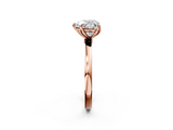 Rose gold Heart Solitaire Diamond Ring with Thin Band and Four-Prong Setting_5