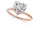 Rose gold Heart Solitaire Diamond Ring with a Classic Band and Four-Prong Setting 1