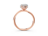 Rose gold Heart Solitaire Diamond Ring with a Classic Band and Four-Prong Setting 3