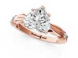 Rose gold Heart Solitaire Diamond Twisted Band with Four-Prong Setting_47