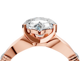 Rose gold Heart Solitaire Diamond Twisted Band with Four-Prong Setting_50