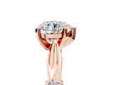 Rose gold Heart Solitaire Diamond Twisted Band with Four-Prong Setting_51