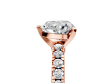 Rose gold Heart Solitaire Diamond with Pavé Band and Four-Prong Setting_73