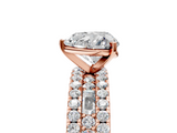 Rose gold Heart Solitaire Diamond with Pave and Channel Set Band_95
