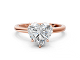 Rose gold Heart Solitaire Engagement Ring with Cathedral Band and Four-Prong Setting_21