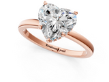 Rose gold Heart Solitaire Engagement Ring with Cathedral Band and Four-Prong Setting_22