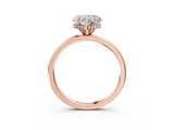 Rose gold Heart Solitaire Engagement Ring with Cathedral Band and Four-Prong Setting_24