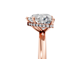 Rose gold Heart Solitaire Engagement Ring with Cathedral Band and Four-Prong Setting_26