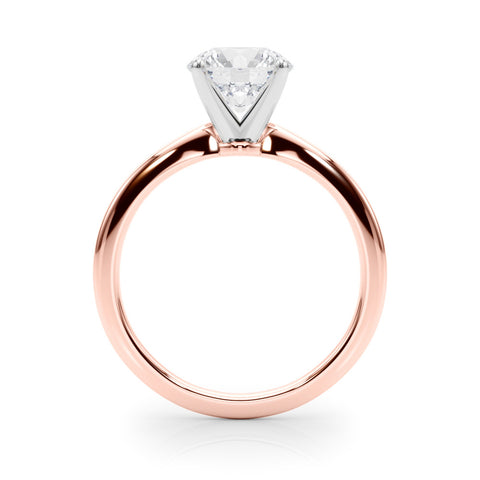 Rose gold Heart Solitaire Engagement Ring with Classic Band and Four-Prong Setting 1