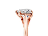 Rose gold Heart Solitaire Engagement Ring with Four-Prong Setting and Classic Band