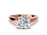 Rose gold Heart Solitaire Engagement Ring with Four-Prong Setting and Tapered Band_4