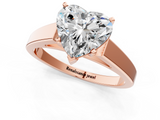 Rose gold Heart Solitaire Engagement Ring with Four-Prong Setting and Tapered Band_5