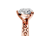 Rose gold Heart Solitaire Engagement Ring with Scrollwork Band and Four-Prong Setting_141