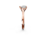 Rose gold Heart Solitaire Engagement Ring with Six-Prong Setting and Classic Band 3