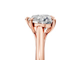 Rose gold Heart Solitaire Engagement Ring with Six-Prong Setting and Classic Band