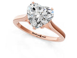 Rose gold Heart Solitaire Heart Prong Engagement Ring with Tapered Band_78