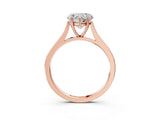 Rose gold Heart Solitaire Heart Prong Engagement Ring with Tapered Band_80