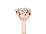 Rose gold Heart Solitaire Heart Prong Engagement Ring with Tapered Band_82