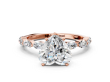 Rose gold Heart Solitaire Marquise Side Stone Prong Setting Ring_70