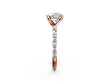Rose gold Heart Solitaire Marquise Side Stone Prong Setting Ring_72
