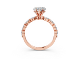 Rose gold Heart Solitaire Marquise Side Stone Prong Setting Ring_73