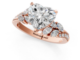 Rose gold Heart Solitaire Marquise Twist Band with Six-Prong Setting_64