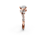 Rose gold Heart Solitaire Marquise Twist Band with Six-Prong Setting_65