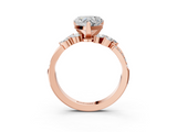 Rose gold Heart Solitaire Marquise Twist Band with Six-Prong Setting_66