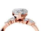 Rose gold Heart Solitaire Marquise Twist Band with Six-Prong Setting_67