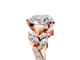 Rose gold Heart Solitaire Marquise Twist Band with Six-Prong Setting_68