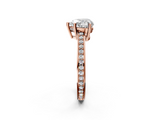 Rose gold Heart Solitaire Pavé Band Prong Setting Ring_22
