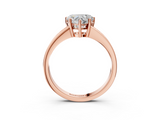 Rose gold Heart Solitaire Pavé Band Prong Setting Ring_23