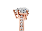 Rose gold Heart Solitaire Pavé Band Prong Setting Ring_25