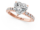 Rose gold Heart Solitaire Pavé Band with Four-Prong Setting_164