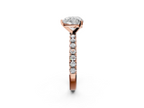 Rose gold Heart Solitaire Pavé Band with Four-Prong Setting_165