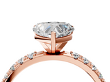 Rose gold Heart Solitaire Pavé Band with Four-Prong Setting_167